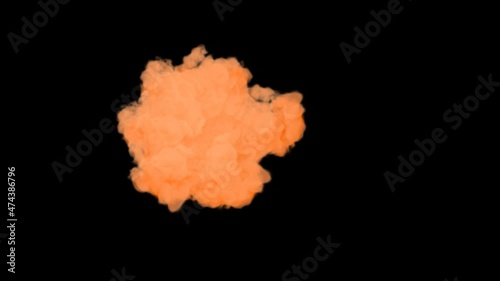 Orange Smoke Puff With Alpha Channel (Version 4.5)