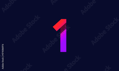 1 New Number Gradient Orange Modern Logo