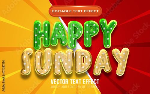Happy sunday editable text effect