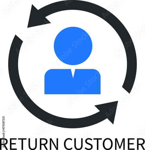 Returning customer icon vector, existing customer icon 
