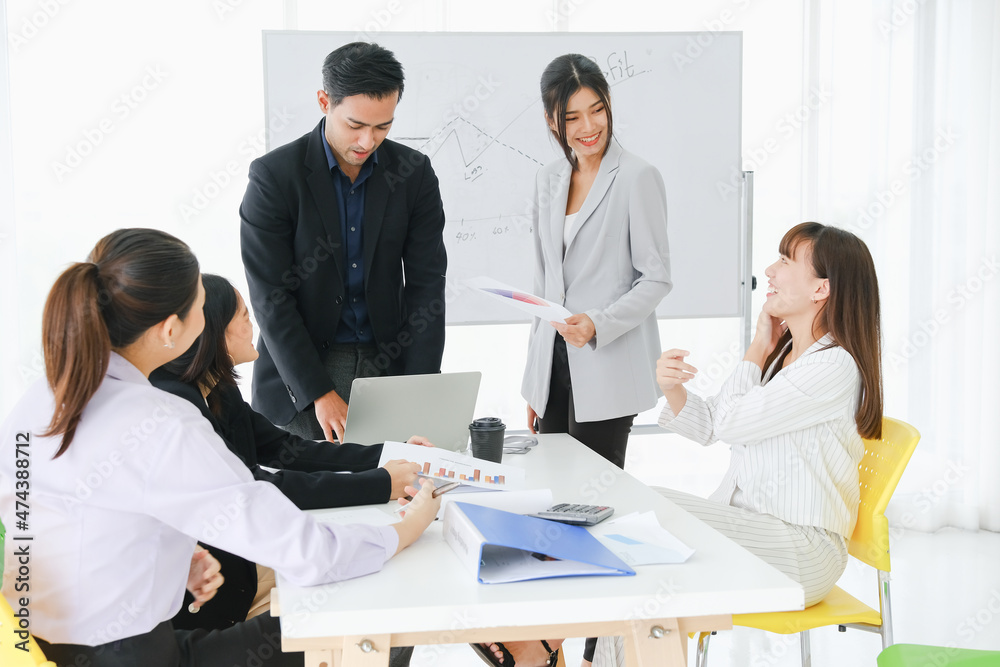 Asia business in seminar or employees group meeting in a conference room Asia business in seminar or employees group meeting in a conference room