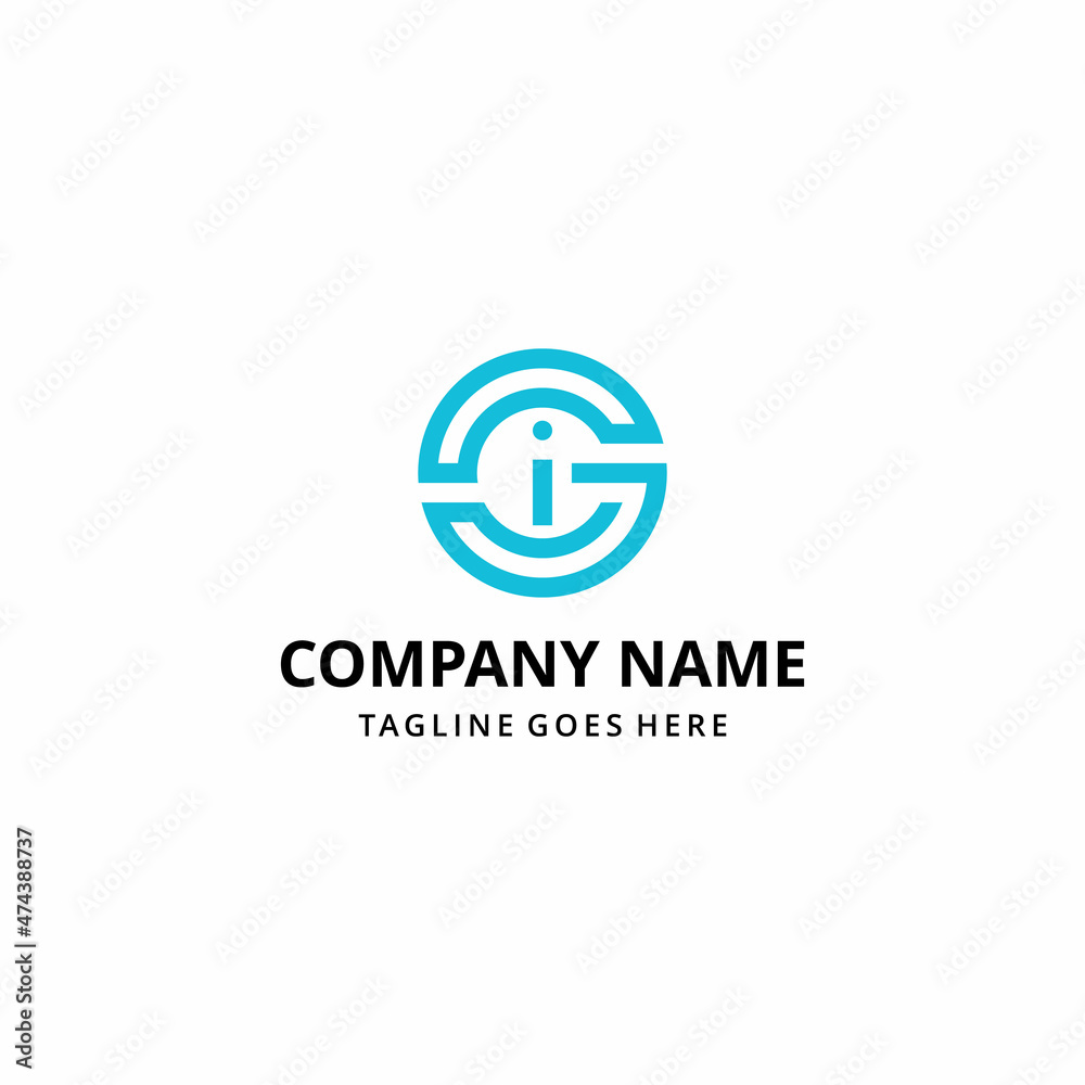 Creative modern abstract illustration initials G C I circle sign logo design template Creative modern abstract illustration initials G C I circle sign logo design template
