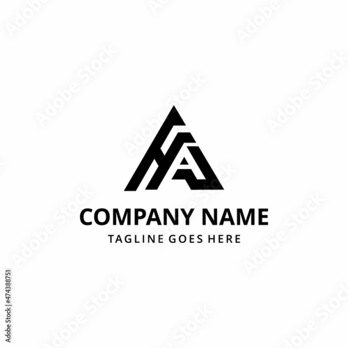 Modern creative initials abstract illustration A,H,H,A triangle sign geometric logo design template