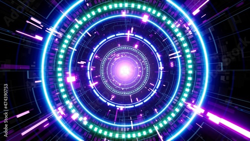 Shining Neon Cyber Technology Portal