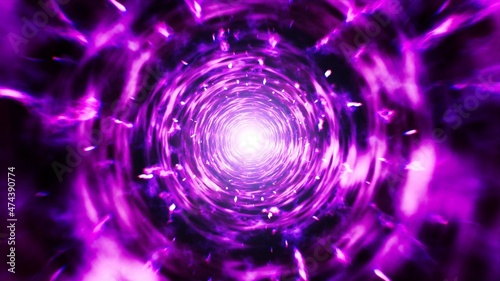 Glowing Purple Light Dimensional Energy Wormhole