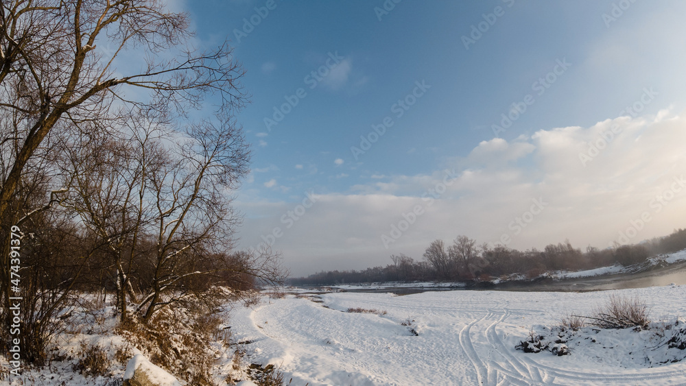winter landscapes near the riverbed winter landscapes near the riverbed