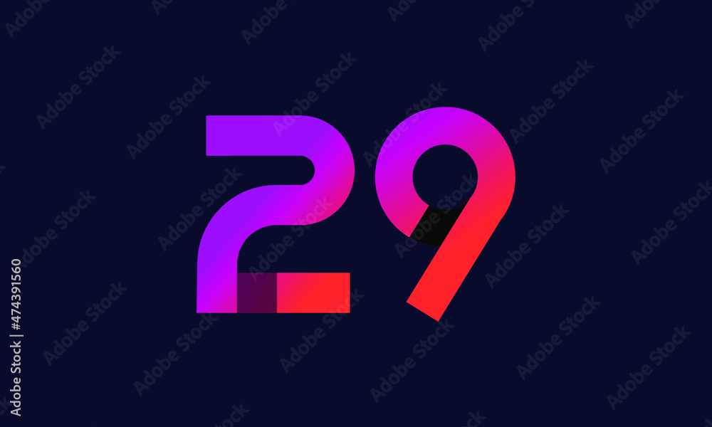 29 New Number Gradient Orange Modern Logo 29 New Number Gradient Orange Modern Logo