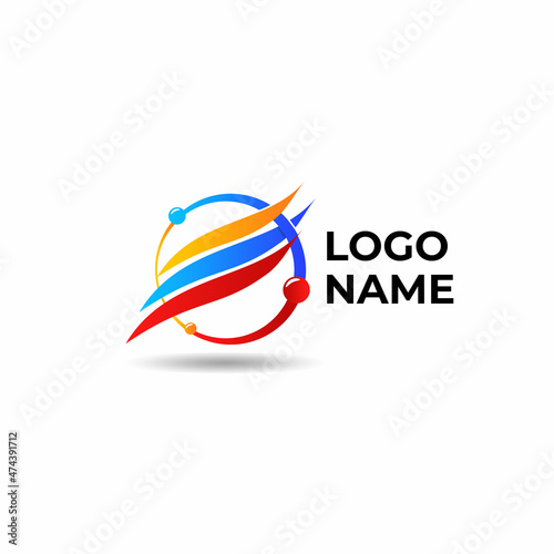 Vector logo design of 3 color gradient with circle and wings. This logo is ideal for bussines brand, company brand, group brand, corporate brand,etc. Free Download Vector logo design of 3 color gradient with circle and wings. This logo is ideal for bussines brand, company brand, group brand, corporate brand,etc. - GFXLoad