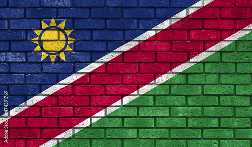 Namibia flag on a brick wall