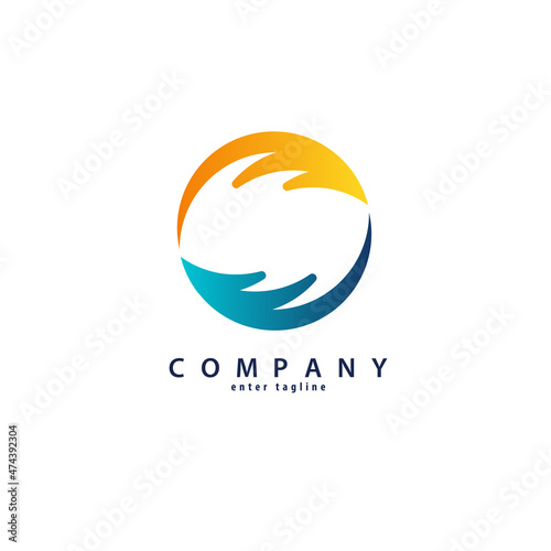 hands giving and hand receive logo logo template design