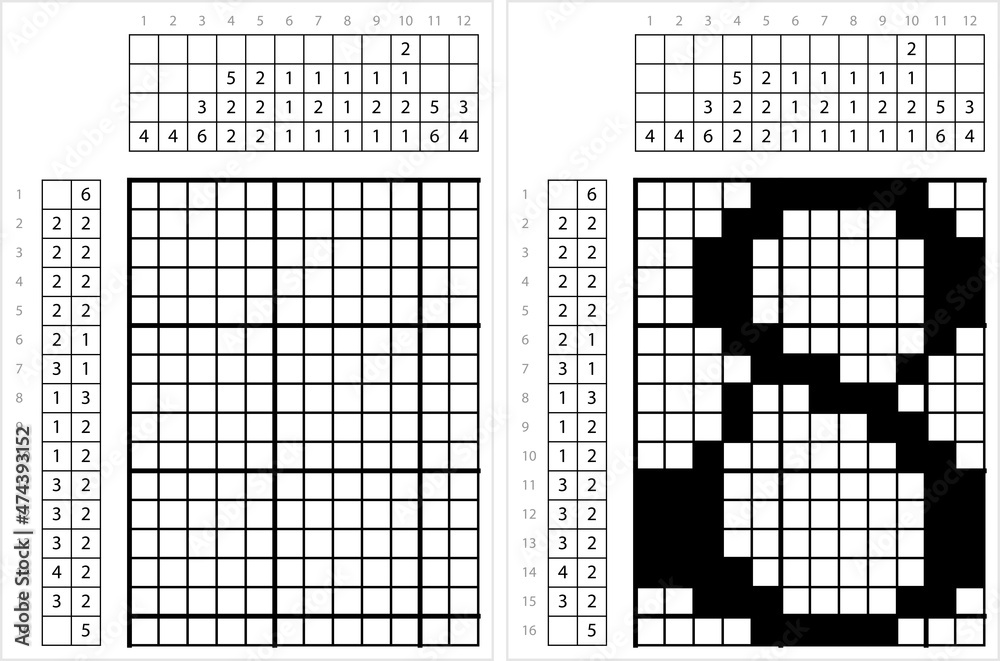 Fototapeta premium Number Eight Nonogram Pixel Art M_2112002