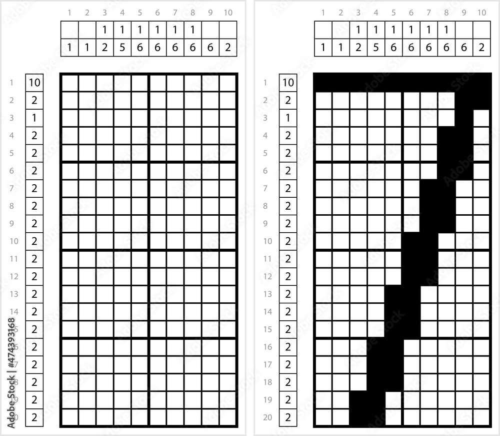 Fototapeta premium Number Seven Nonogram Pixel Art M_2112001