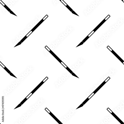 Paper Cutter Knife Icon Seamless Pattern M_2112001