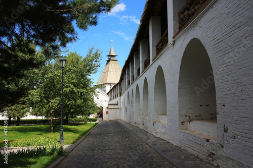 White walls and towers of the Astrakhan Kremlin