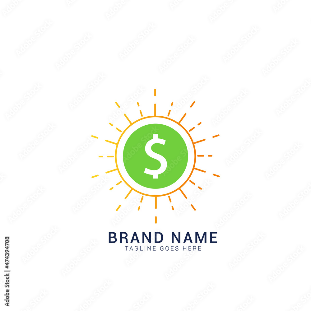 shining dollar logo template design shining dollar logo template design