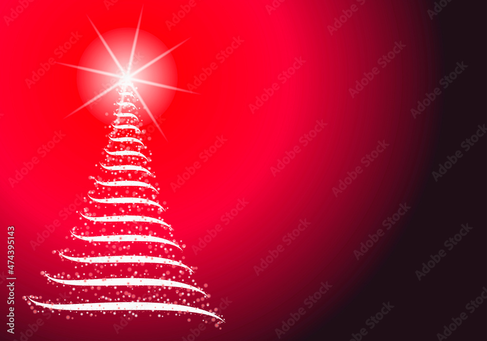 Fondo rojo navideño con árbol de navidad brillante. Fondo rojo navideño con árbol de navidad brillante.