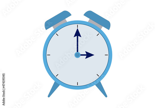 Despertador azul de alarma clásico.