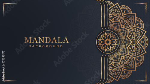 Luxury mandala background with golden arabesque pattern Arabic Islamic east style. Decorative mandala for print, poster, cover, brochure, flyer, banner, and your desired ideas. Mandala for Henna © Polas