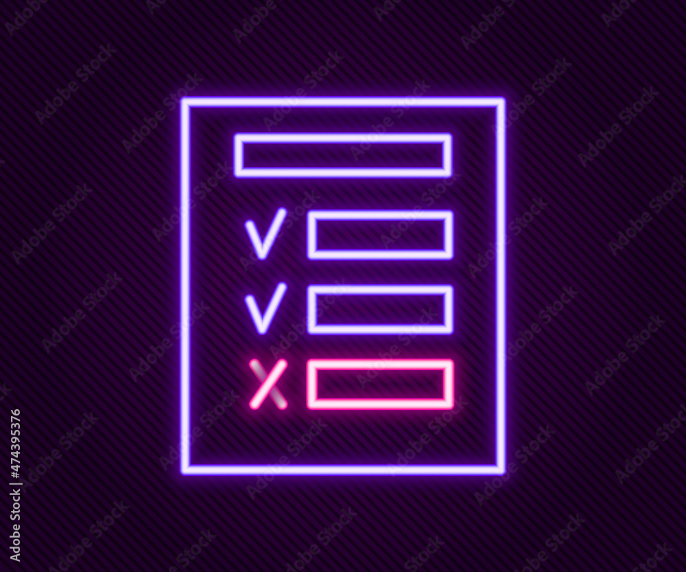 Glowing neon line Car inspection icon isolated on black background. Car service. Colorful outline concept. Vector Glowing neon line Car inspection icon isolated on black background. Car service. Colorful outline concept. Vector
