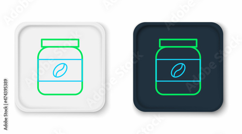 Line Coffee jar bottle icon isolated on white background. Colorful outline concept. Vector