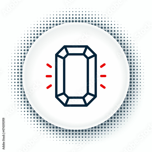 Line Diamond icon isolated on white background. Jewelry symbol. Gem stone. Colorful outline concept. Vector