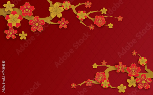 plum blossom Chinese New Year, vector background, chinese new year