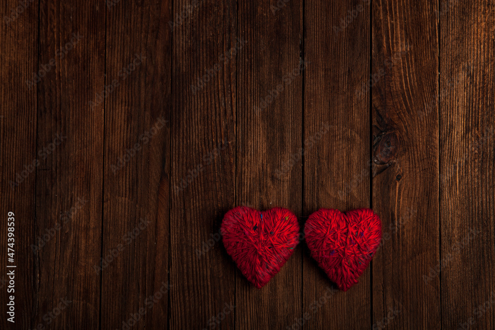 Love hearts on wooden texture background. Valentines day card concept. Heart for Valentines Day Background. Love hearts on wooden texture background. Valentines day card concept. Heart for Valentines Day Background.