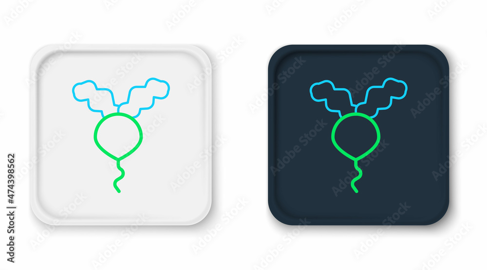 Line Radish icon isolated on white background. Colorful outline concept. Vector Line Radish icon isolated on white background. Colorful outline concept. Vector