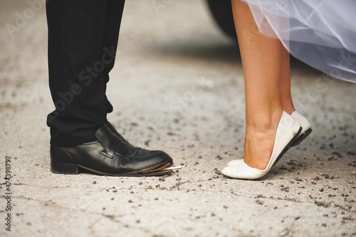 Bride Shoes and Groom's Unstuck Shoes