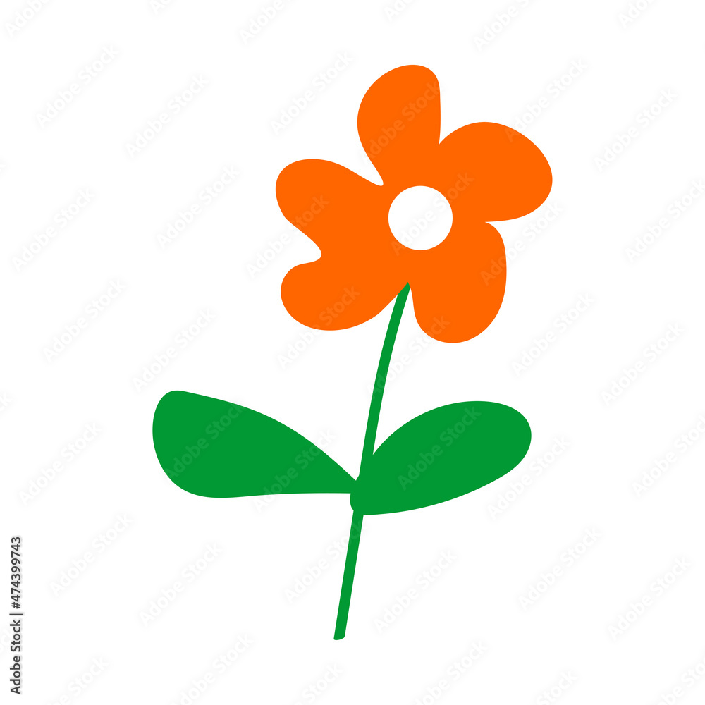 Flower graphic design. Vector of floral elements with hand drawn flowers. Trend color. Flower graphic design. Vector of floral elements with hand drawn flowers. Trend color.