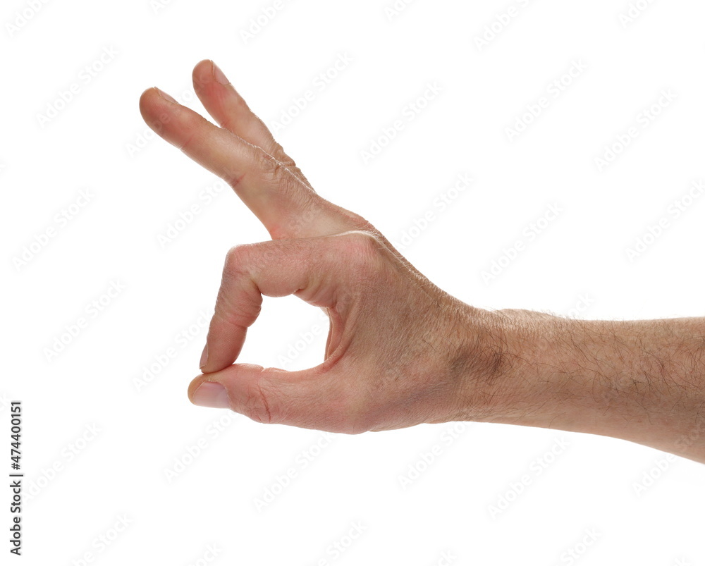 Hand ok sign isolated on white background Hand ok sign isolated on white background