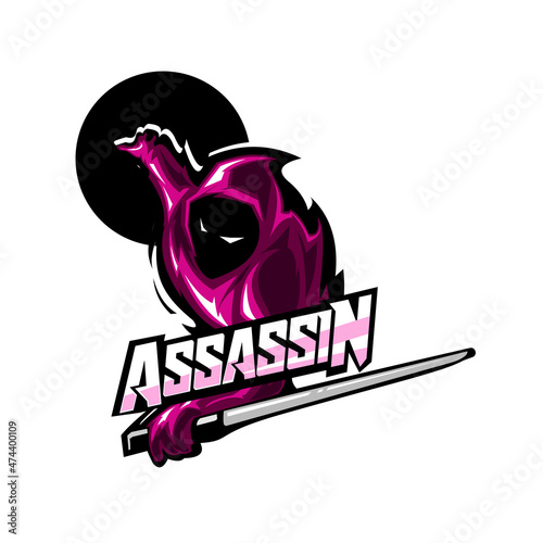 assassin ninja mascot logo gaming, esports