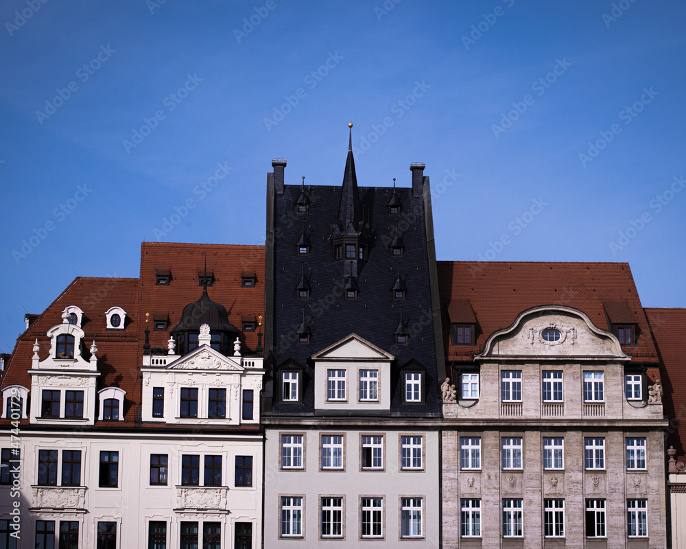 Fototapeta premium Architektur auf dem Marktplatz in Leipzig