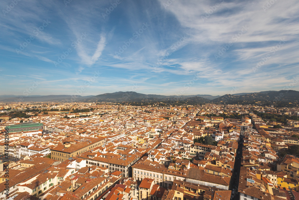 High view from Firenze, Tuscany, Italy.