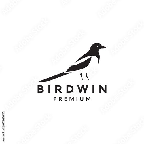 Foto shape bird starling branch logo symbol icon vector graphic design illustration i