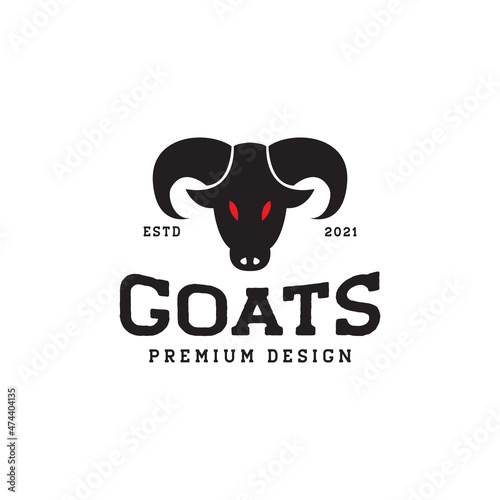 vintage head goat mount logo symbol icon vector graphic design illustration idea creative