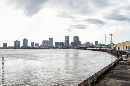 Skyline of New Orleans from the Mississippi River wharves to the skyline of the French Quarter and downtown © William A. Morgan