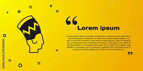 Black Nefertiti icon isolated on yellow background. Vector