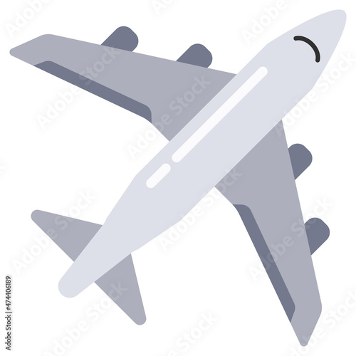 Air plane isolated vector illustration. Simple, modern, flat airbus icon.