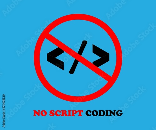 Free Download No Script Coding sign. Logo element vector illustration. - GFXLoad