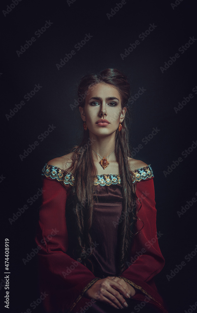 girl on a black background