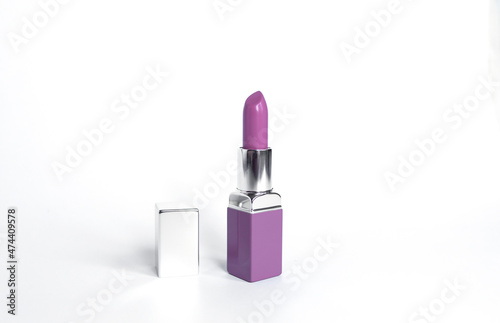 Glamor shiny very peri lipstick isolated on white background