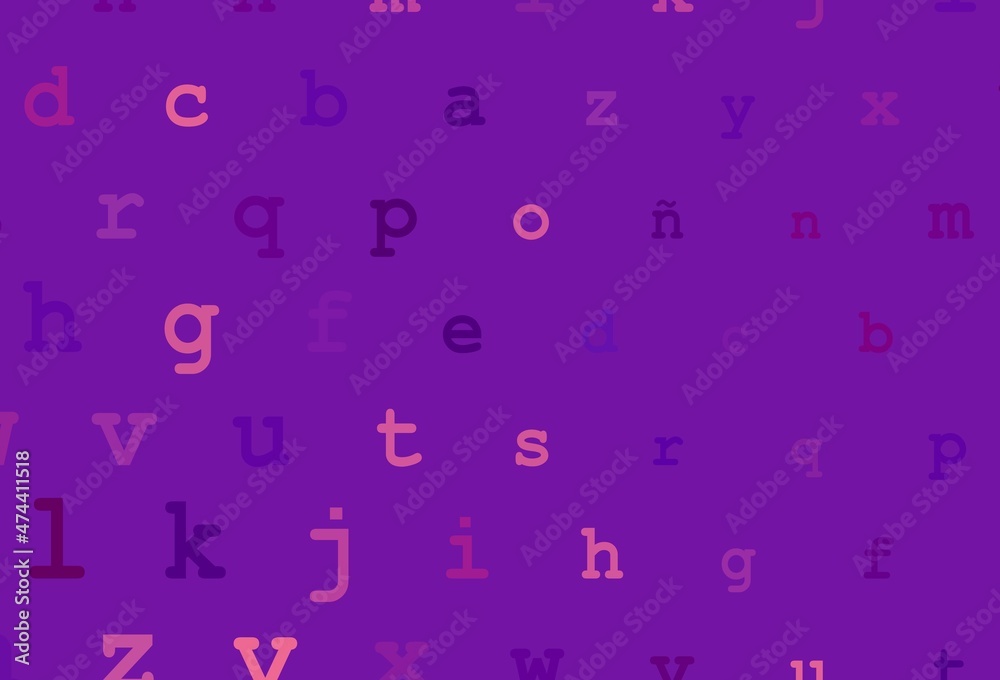 Light purple vector pattern with ABC symbols. Light purple vector pattern with ABC symbols.