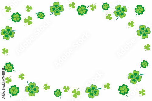 floral pattern from clover leaves. Vector frame for st patrick's day