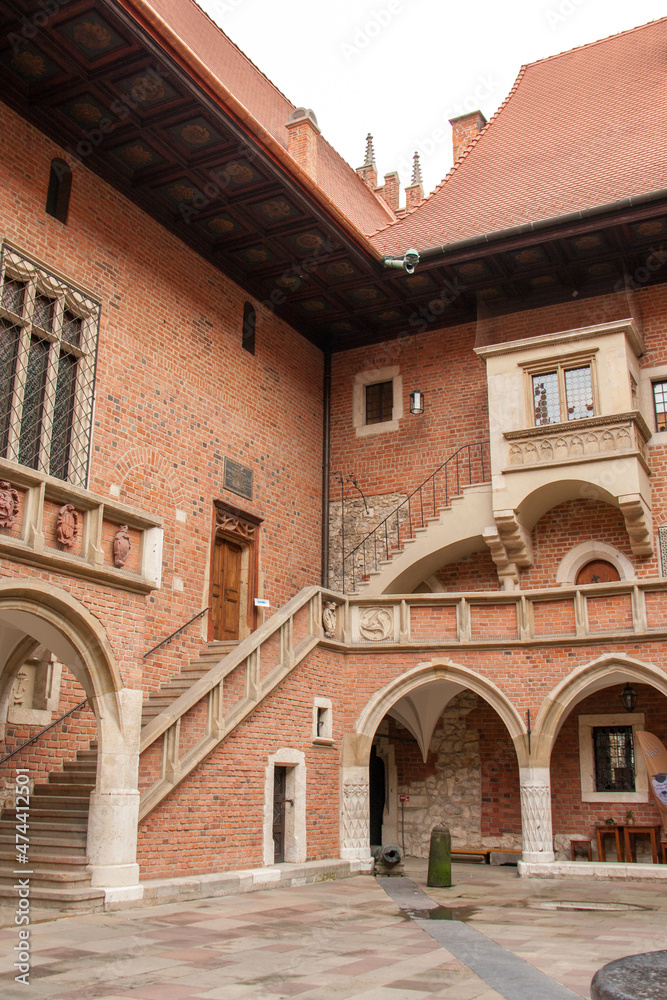Courtyard at the famous Jagiellonian University in Krakow, Poland. Collegium Maius