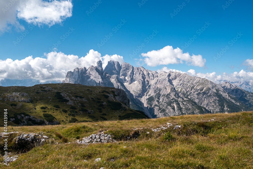 view of Monte Piana in Dolomites Alps, Italy