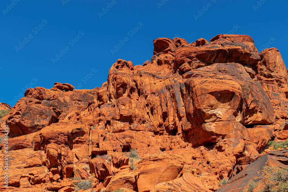 Sunny view of the landscape in Calico Basin Trail