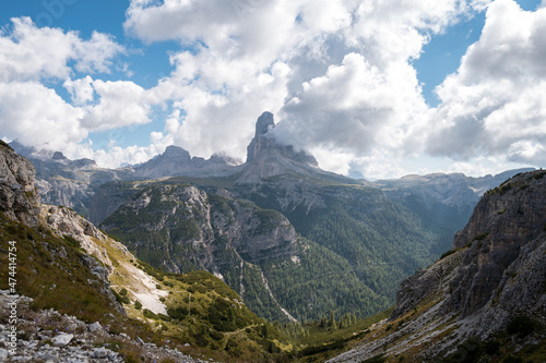 view of Monte Piana in Dolomites Alps, Italy