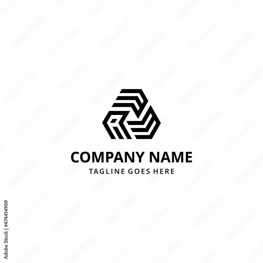 Creative modern abstract illustration initials A W M hexagon sign geometric logo design template Creative modern abstract illustration initials A W M hexagon sign geometric logo design template