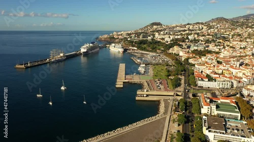 Port of Funchal city bay in Madeira Portugal photo